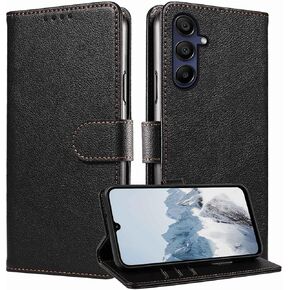 A12 Phone Case,for Galaxy A12 Case Wallet,[RFID-Blocking] [Card Holder/Cash Slots] [Stand Feature] Magnetic Clasp Leather Protective Flip Cases Folio Cover for Samsung A12 6.5"(2021) (Black)