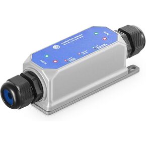 IP67 Outdoor Gigabit PoE Passthrough Switch, 1 PoE in 1 PoE Out Extender, IEEE802.3af/at/bt PoE Powered 90W, 10/100/1000Mbps Ethernet, Metal Wall Mount Waterproof Plug and Play