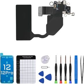 for iPhone 12 WiFi Antenna Signal Flex Cable Replacement for iPhone 12 PRO WLAN Antenna Diversity Cable with Repair Tool Kit Suction Cup and Screwdriver A2172 A2402 A2403 A2404