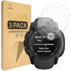 Mr.Shield Screen Protector compatible with Garmin Instinct 2X Solar [Tempered Glass] [3-PACK] [Japan Glass with 9H Hardness]