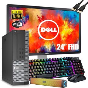 كمبيوتر مكتبي طراز OptiPlex 7020 SFF من Dell مزود بشاشة FHD مقاس 24 بوصة، ومعالج Core i3-4160، وذاكرة وصول عشوائي سعة 16 جيجابايت، ومحرك أقراص SSD سعة 512 جيجابايت، ومكبرات صوت للكمبيوتر الشخصي، ولوحة مفاتيح وماوس، وواي فاي، وHDMI، وبلوتوث، ونظام التشغيل  in Saudi Arabia