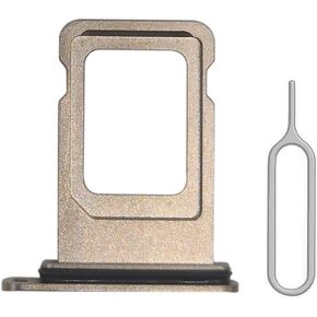 Single SIM Card Tray Slot Holder Replacement with Waterproof Rubber Seal Ring for iPhone 11 Pro/iPhone 11 Pro Max+ SIM Card Tray Open Eject Pin (Gold)