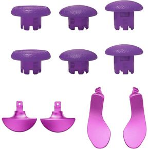 Swap Thumbsticks Paddles and Trigger Buttons Replacement Set for PS5 Edge Controller - Thumb Sticks Back Paddles Accesories for PS5 Edge Controller (10Kits-White+Silver)
