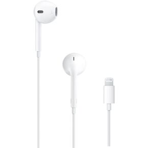 سماعات رأس Apple EarPods مع موصل Lightning، وسادات أذن سلكية لأجهزة iPhone مع جهاز تحكم مدمج للتحكم في الموسيقى والمكالمات الهاتفية ومستوى الصوت