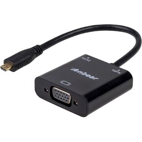 Micro HDMI to VGA(Male to Female) Video Converter Adapter Gold Plated 1080p with 3.5mm Audio