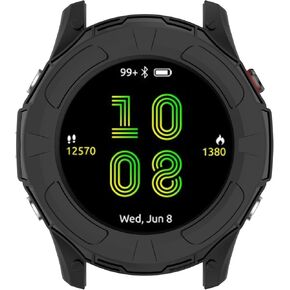 MOTONG Compatible with Garmin Forerunner 955 TPU Protective Case - TPU Protective Watch Case Cover Shell Compatible with Garmin Forerunner 955(TPU Black)