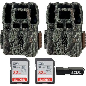 (2) Browning Dark Ops DCL Nano Trail Game Camera Bundle Includes 32GB Memory Card and J-TECH Card Reader (26MP) | BTC6DCLN, Camo
