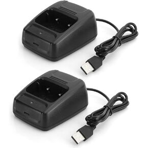 ASHATA 2Pcs Charging Base for Baofeng BF666S/ BF777S/ BF888S/ H777/ R888splus, USB Charger Battery Charger with Charging Indicator