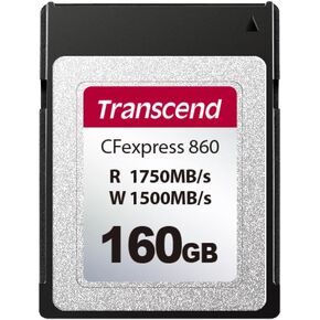 Transcend TS160GCFE860 160GB Professional CFexpress Type B CFE860 Cinema Quality Memory Card for 8K RAW Video and Photos with up to 1,750MB/sec transfers speeds
