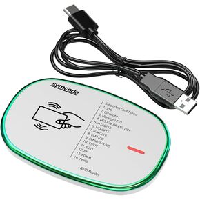 قارئ RFID، قارئ بطاقة USB 125 كيلو هرتز و13.56 ميجا هرتز، توصيل وتشغيل جهاز USB HID يحاكي لوحة المفاتيح لنظام التشغيل Win Linux Android iOS، أبيض