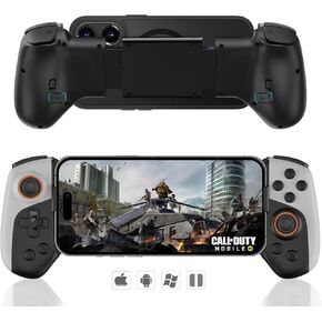 arVin Mobile Game Controller for iPhone/iOS/Android/Switch/PC with RGB Cooling Fan/Turbo/Back Key/Vibration, Wireless Gamepad Joystick for iPhone 15/14/13/Galaxy 24/23/22/One Plus/Call of Duty/Genshin