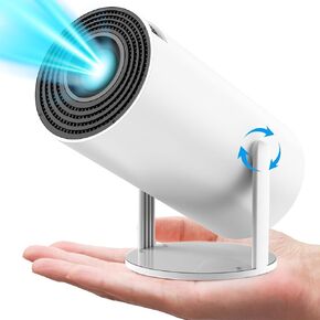 HY300 4K Mini Projector with wifi and bluetooth, HY300 Plus Type C Android TV Portable Projector, 180 Degree Flip 1080P 5G WiFi6 BT5.0 Smart Home Video Projector, for Phone/TV Stick/Laptop/PC/XBOX/PS5