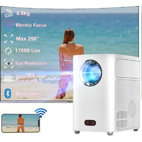 Projector 4K Supported, 17000LUX Auto Focus Android 11 Projector 300" Display, 5G WiFi with Bluetooth Projector, Dual Hi-Fi Speakers for Home Theater Compatible with HDMI/USB/AV etc.