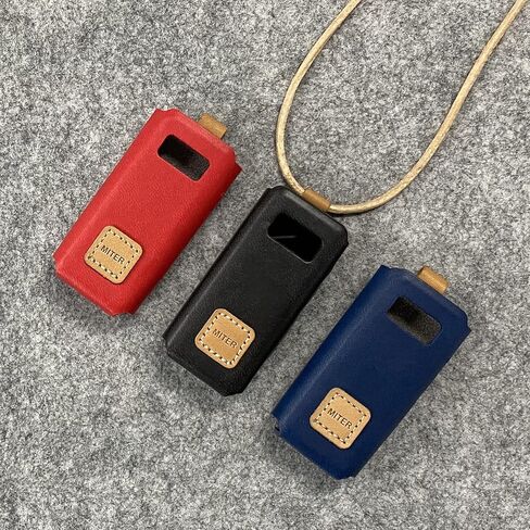 حافظة ميتري لهاتف FiiO BTR5 2021، غطاء من جلد البولي يوريثان الاصطناعي الإيطالي مصنوع يدويًا مع حبل قلادة لـ BTR5 (كحلي) in Kuwait