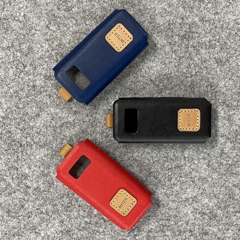 حافظة ميتري لهاتف FiiO BTR5 2021، غطاء من جلد البولي يوريثان الاصطناعي الإيطالي مصنوع يدويًا مع حبل قلادة لـ BTR5 (كحلي) in Kuwait