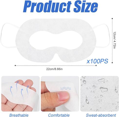 100pcs Disposable Sweat Guard VR Sweat Mask, Sweat Band Breathable VR Eye Mask Cover Compatible with Oculus Meta Quest 3 VR Face Eyes Mask for Quest 2 Apple Vision Workouts in Saudi Arabia