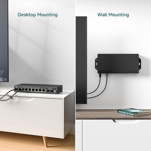 DBIT 6-Port Ethernet PoE Switch with 4 Ports PoE+, 2 Fast Ethernet Uplink, 10/100Mbps, 63W High Power, Support IEEE802.3af/at, Fanless Metal Plug & Play PoE+ Network Switch (WS1042A) in Saudi Arabia