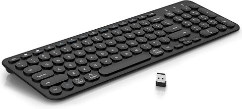 cimetech Bluetooth Keyboard, Rechargeable Dual-Mode (Bluetooth 5.1 + USB) Ergonomic Computer Keyboard, Ultra-Slim Multi-Device Keyboard for Mac, iPad, Computer, PC, Apple, Android, Windows - Black in Saudi Arabia