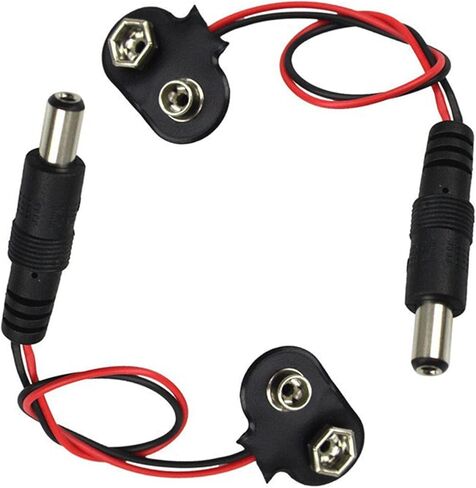 2 Pcs T Type DC Male 9V Battery Clip Connector Battery Snap Connector 9 Volt Battery Clips Connector Buckle for 9V Battery and Holders in Saudi Arabia
