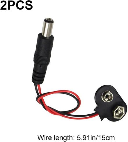 2 Pcs T Type DC Male 9V Battery Clip Connector Battery Snap Connector 9 Volt Battery Clips Connector Buckle for 9V Battery and Holders in Saudi Arabia