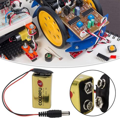 2 Pcs T Type DC Male 9V Battery Clip Connector Battery Snap Connector 9 Volt Battery Clips Connector Buckle for 9V Battery and Holders in Saudi Arabia
