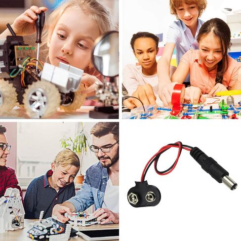2 Pcs T Type DC Male 9V Battery Clip Connector Battery Snap Connector 9 Volt Battery Clips Connector Buckle for 9V Battery and Holders in Saudi Arabia