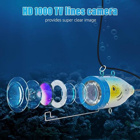 7 Inch Underwater Fishing Camera with LCD Monitor,Wohuole Portable Fish Finder Camera HD 1000 TVL 12pcs White LED Waterproof IP68 Camera 30M Cable for Ice Lake Sea Boat Kayak Fishing (7 INCH) in Kuwait