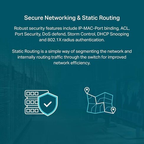 "معتمد P-Link TL-SG2008 8 منافذ Gigabit Smart Managed PoE-In Switch Omada SDN متكامل IPv6 توجيه ثابت L2/L3/L4 QoS، IGMP وتجميع الارتباط باللون الأسود" (متجدد) in Kuwait