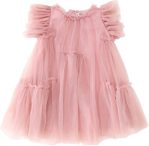 MODNTOGA Tutu Dress for Toddler Girl Ruffle Sleeve Tulle Dress Holiday Party Prom Dress Little Girl Birthday Outfit Dress in Saudi Arabia