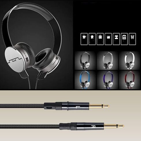 كابل استبدال الصوت FAAEAL، متوافق مع Sol Republic Master Tracks HD V8، V10، V12، Sol Republic X3، Hifiman HE400S، HE-400I، HE-400i، سماعات رأس 3.5 مم إلى قابس مزدوج 2.5 مم 1.5 متر/4.9 قدم in Kuwait