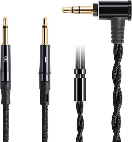 كابل استبدال الصوت FAAEAL، متوافق مع Sol Republic Master Tracks HD V8، V10، V12، Sol Republic X3، Hifiman HE400S، HE-400I، HE-400i، سماعات رأس 3.5 مم إلى قابس مزدوج 2.5 مم 1.5 متر/4.9 قدم in Kuwait