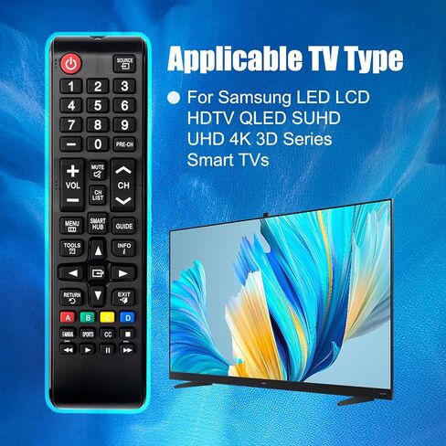 (عبوتان) جهاز تحكم عالمي لجهاز التحكم عن بعد لتلفزيون سامسونج، جهاز تحكم بديل لتلفزيون سامسونج الذكي، LED LCD HDTV QLED SUHD UHD 4K 3D Series in Kuwait