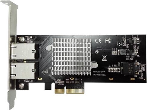 بطاقة Vantec 2-Port PCIe للشبكة 10G مع شريحة Intel X550-AT مع دعامة منخفضة الإطار 9K Jumbo لفتحة PCIe x4/x8/x16 أسود/فضي (UGT-PC300GNA) in Kuwait