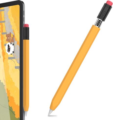 غطاء سيليكون كلاسيكي مزدوج اللون لقلم Apple (USB-C) وغطاء واقٍ، قبضة وحماية مثالية، يعزز الراحة والحنين، توافق الشحن المغناطيسي (أصفر) in Saudi Arabia