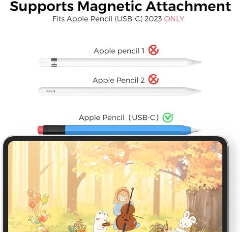 Classic Dual-Color Silicone Cover for Apple Pencil (USB-C) Protective Sleeve,Perfect Grip & Protection, Promotes Comfort and Nostalgia,Compatibility Magnetic Charging (Yellow) in Kuwait