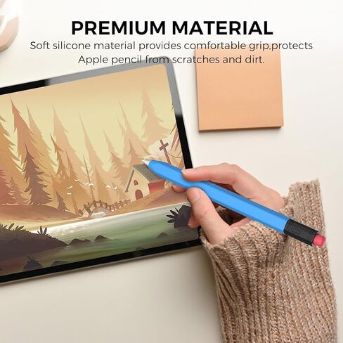 Classic Dual-Color Silicone Cover for Apple Pencil (USB-C) Protective Sleeve,Perfect Grip & Protection, Promotes Comfort and Nostalgia,Compatibility Magnetic Charging (Yellow) in Kuwait