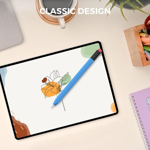 Classic Dual-Color Silicone Cover for Apple Pencil (USB-C) Protective Sleeve,Perfect Grip & Protection, Promotes Comfort and Nostalgia,Compatibility Magnetic Charging (Yellow) in Kuwait