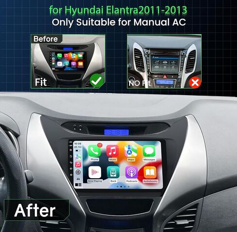 Car Radio Stereo for Hyundai Elantra 2011 2012 2013: Upgrade 2+64GB 5G WiFi — 9 inch Touchscreen with Carplay Android Auto — GPS Navigation Head Unit with Backup Camera Bluetooth FM Mirror Link SWC in Saudi Arabia