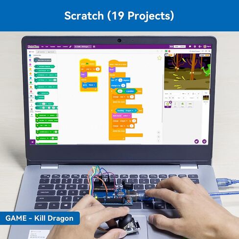 مجموعة أدوات SunFounder Project الكاملة للمبتدئين المتوافقة مع Arduino UNO R3 Arduino IDE/Scratch Coding مع 42 برنامجًا تعليميًا مفصلاً عبر الإنترنت in Kuwait