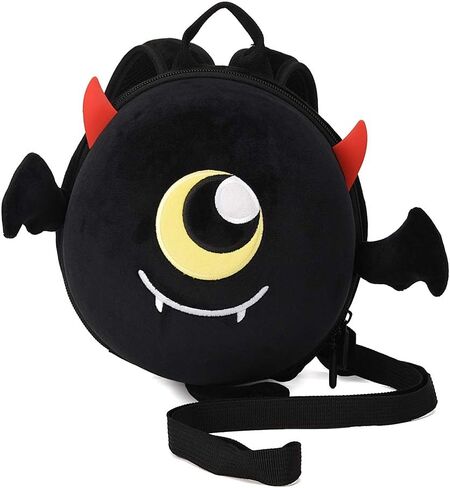 Baby Boy Backpack with Leash Unisex Backpack with Safety Harness Plush Anti Lost Bag with Detachable Tether Daycare (Black) in Saudi Arabia