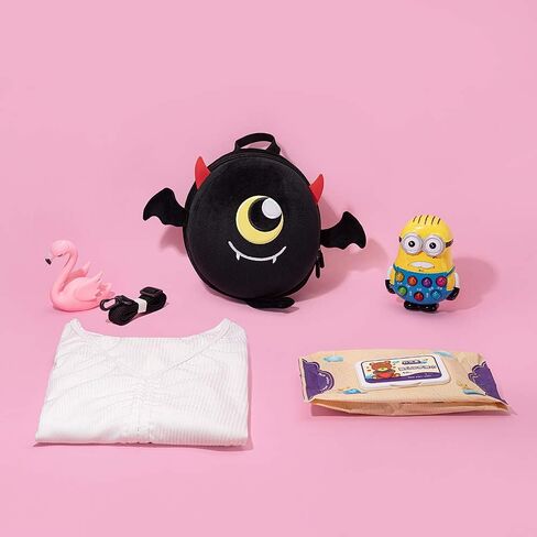Baby Boy Backpack with Leash Unisex Backpack with Safety Harness Plush Anti Lost Bag with Detachable Tether Daycare (Black) in Saudi Arabia