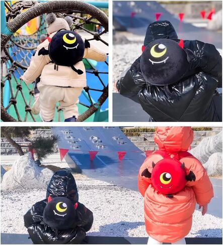 Baby Boy Backpack with Leash Unisex Backpack with Safety Harness Plush Anti Lost Bag with Detachable Tether Daycare (Black) in Saudi Arabia