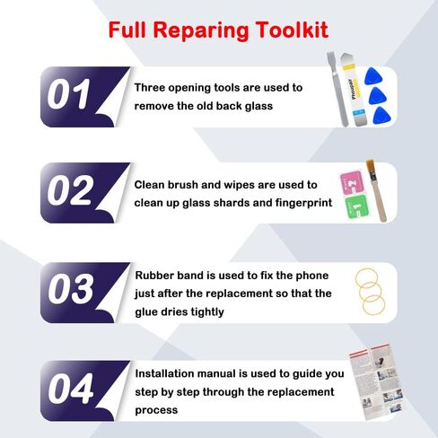 بديل الزجاج الخلفي الخلفي لهاتف iPhone 14 Pro مقاس 6.1 بوصة مع أداة يدوية وإصلاح (أسود فضائي) in Kuwait