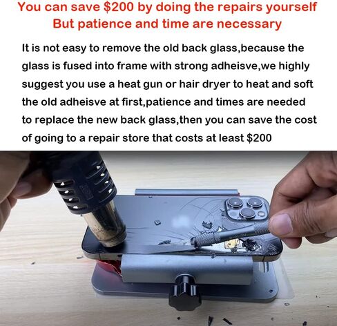 Rear Back Glass Replacement for iPhone 14 Pro 6.1-Inches with Manual and Repairing Tool (Space Black) in Saudi Arabia