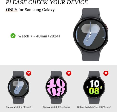 حافظة Goton Bling مصممة لساعة Samsung Galaxy Watch FE 5 4 وملحقات 40 مم - غطاء وجه واقٍ من الألماس اللامع مع طبقة من الزجاج المقوى in Kuwait