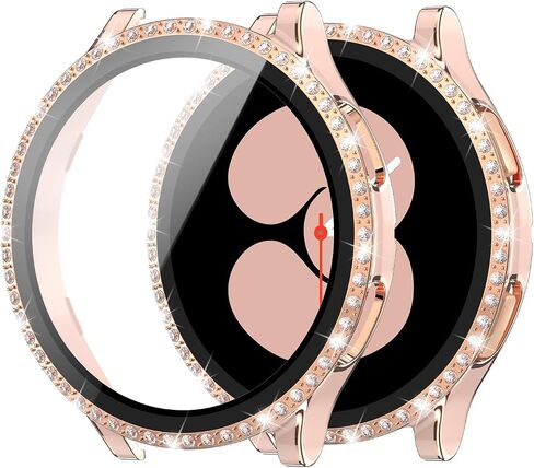 حافظة Goton Bling مصممة لساعة Samsung Galaxy Watch FE 5 4 وملحقات 40 مم - غطاء وجه واقٍ من الألماس اللامع مع طبقة من الزجاج المقوى in Kuwait