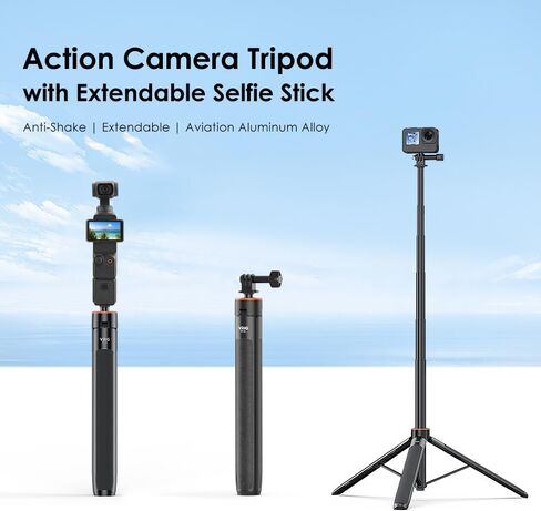 20inch Extendable Selfie Stick Tripod Stand Waterproof Hand Grip for Cell Phone and Action Camera, Compatible with Go Pro 12 11 10 9 8 7 6 5 4 MAX, DJI OSMO Action 4 3 2 Pocket 3 2 Insta360 Series in Saudi Arabia