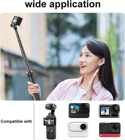 20inch Extendable Selfie Stick Tripod Stand Waterproof Hand Grip for Cell Phone and Action Camera, Compatible with Go Pro 12 11 10 9 8 7 6 5 4 MAX, DJI OSMO Action 4 3 2 Pocket 3 2 Insta360 Series in Saudi Arabia