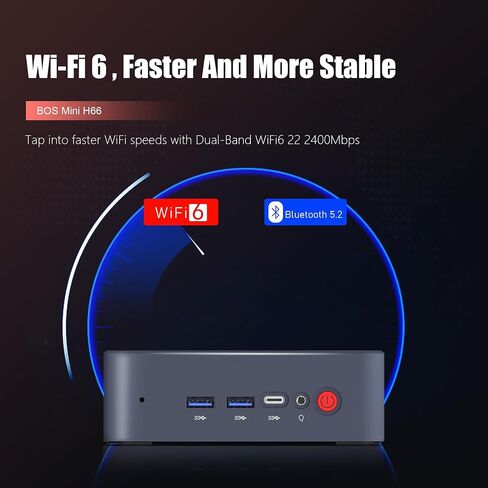 كمبيوتر صغير H66، كمبيوتر صغير للألعاب 6600H AMD Ryzen 5 أجهزة كمبيوتر صغيرة 8C/16T و32 جيجابايت من ذاكرة الوصول العشوائي 512 جيجابايت NVMe SSD كمبيوتر سطح المكتب صغير، Wi-Fi6E، BT5.2، شاشة ثلاثية 4K، USB4 8K@60، 2.5G LAN in Kuwait
