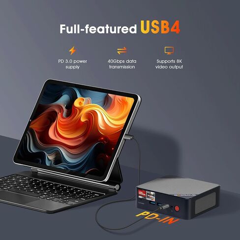 كمبيوتر صغير H66، كمبيوتر صغير للألعاب 6600H AMD Ryzen 5 أجهزة كمبيوتر صغيرة 8C/16T و32 جيجابايت من ذاكرة الوصول العشوائي 512 جيجابايت NVMe SSD كمبيوتر سطح المكتب صغير، Wi-Fi6E، BT5.2، شاشة ثلاثية 4K، USB4 8K@60، 2.5G LAN in Kuwait